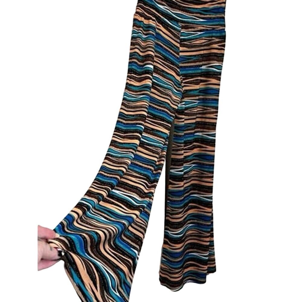 Azules striped flare legs pants medium